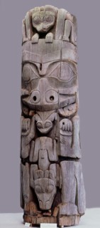 A section of a totem pole
