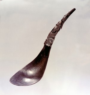 Spoon carved from two pieces of goat horn
