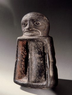 Pre historic two chambered pigment bowl in the form of a bird