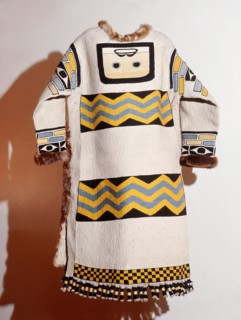 Chilkat robe with fur trim