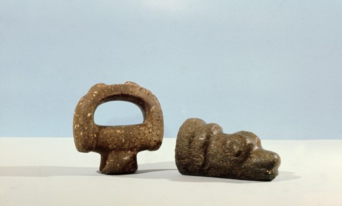 Left: hand hammer (stirrup maul)
