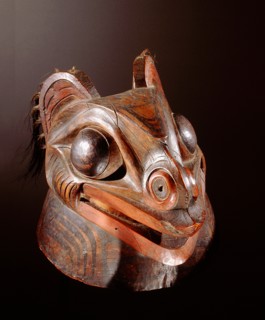 A very unusual and early warriors helmet, the representation of which may be a mouse or other rodent