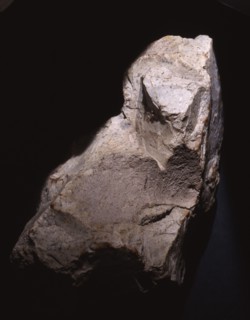 Quartzite flint, may have been modified to suggest the form of a bison