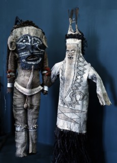 Painted bark cloth costumes representing forest spirits