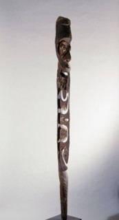 Abstract wooden figure from the Sepik area, probably a depiction of a clan spirit from a mens meeting house