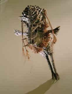 Small basketry image of a flying figure used by Sepik river shaman in healing rituals