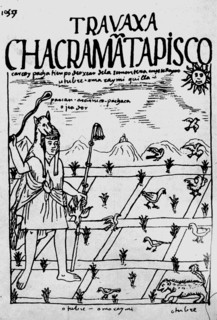 Facsimile of a drawing by Felipe Guaman Poma from his El Primer Nueva Coronica y Buen Gobierno