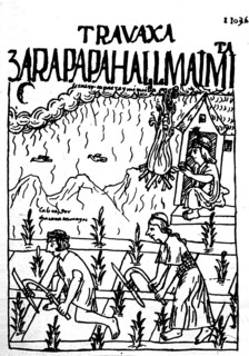Facsimile of a drawing by Felipe Guaman Poma from his El Primer Nueva Coronica y Buen Gobierno