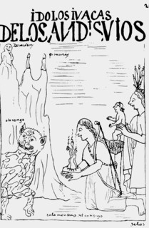 Facsimile of a drawing by Felipe Guaman Poma from his El Primer Nueva Coronica y Buen Gobierno