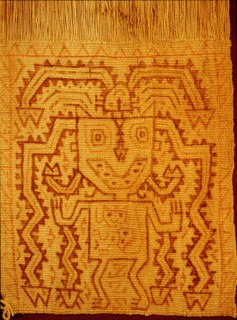 This textile is representative of the late pre Inca period on the central coast