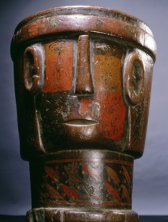 This Inca kero, a wooden goblet, was used by people of high status during religious rituals