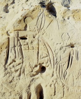 Rock engraving from Castle Garden in Wyoming