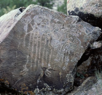 Rock engraving at Wind River Basin, Wyoming