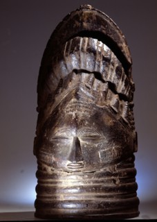 These masks are worn by senior female officials, sowei, of a society known as Sande among the Mende, (Bundu among Vai, Temne, and Bassa)