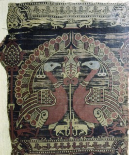 A detail of the cope of Robert of Anjou, King of Naples, 1309 43, made from Andalusian fabric