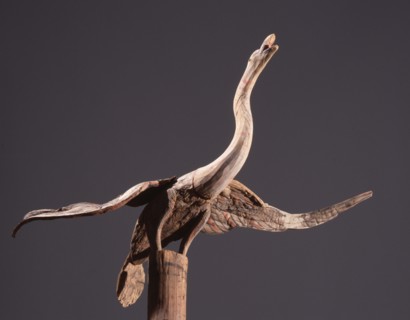 Carving of a phoenix or crane