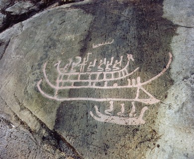One of the most popular single motifs in rock carving is the ship, often highly decorated and manned with rowers