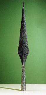 Bronze spear with a decorated silver hilt