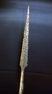 Bronze spear with a decorated silver hilt