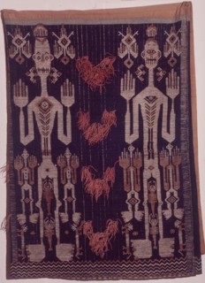 An Eastern Sumba noblewomans skirt, lau pahuda, decorated using a complex supplementary warp ikat technique rare in Indonesia