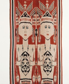 Warp ikat pua cloth worn by Iban people in ritual ceremonies called gawai connected with agriculture, warfare, and the commemoration of the dead