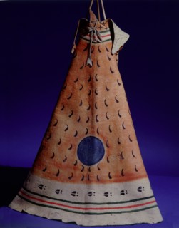 Model tipi with one of the types of sacred images applied to Medicine tipis