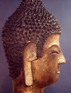 A head of a Buddha in the style of the Lan Na School