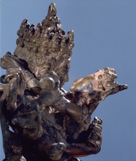 A yab yum icon of Samvara (Best Happiness) with prajna, the Tibetan sakti