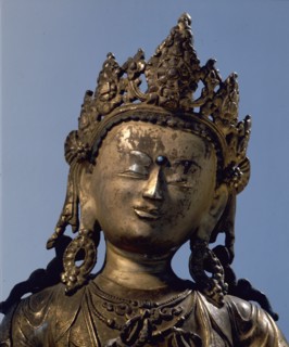 Detail of a statue of Vajradhara, the Supreme Buddha