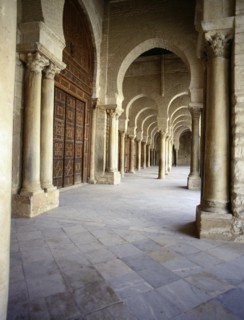 The Great Mosque at Kairouan, one of the oldest Islamic buildings and the first important one in North Africa