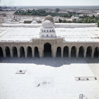 The Great Mosque at Kairouan, one of the oldest Islamic buildings and the first important one in North Africa