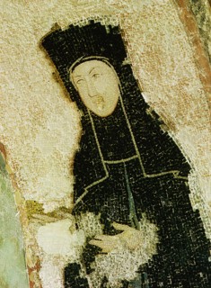 A mosaic in the Parecclesion of the Kariye Djami from the tomb of Michael Tornikes and his wife who became the nun Eugenia in her old age