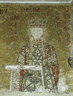 Detail from the mosaic in the south gallery of Hagia Sophia, Istanbul