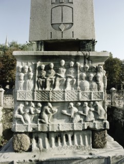 The reliefs on the base of the obelisk erected by Theodosius I show the emperor at the circus with his court, guards and other spectators