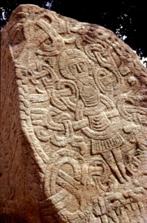 The Jelling stone was erected by King Harald Bluetooth, the first Christian king of Denmark, in memory of his parents