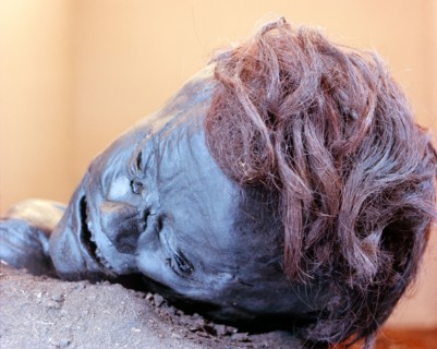 View of the head of Grauballe Man