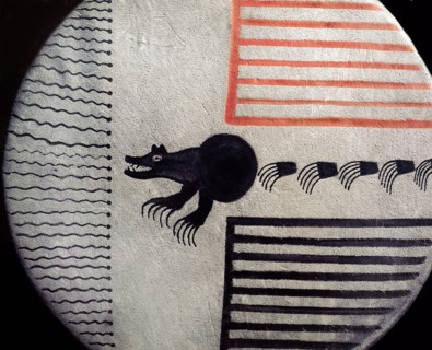 Shield cover which was painted with a design with magical powers which would protect the owner