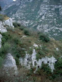 View of some of the 5000 burial chambers at Pantalica