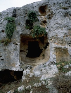 View of some of the 5000 burial chambers at Pantalica