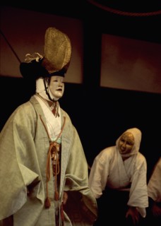 A scene from a Kyogen play, a light form of drama associated with Noh