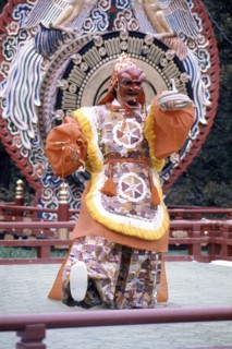 Performance of Bugaku, the dance associated with Gagaku, the ancient court music of Japan
