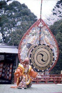 Performance of Bugaku, the dance associated with Gagaku, the ancient court music of Japan