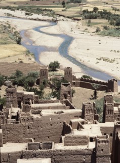 Ait Ben Haddou a striking example of a "ksar", a fortified city composed of earthen buildings surrounded by high defensive walls