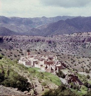 View of the granary (agadir) and village of Sidi Yaakoub