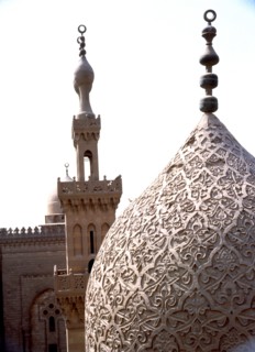 Domes with floral design form the funerary complex of Emir Qanibay Qara
