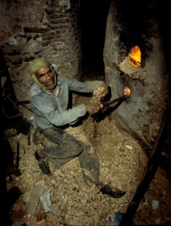 Blacksmith at his forge