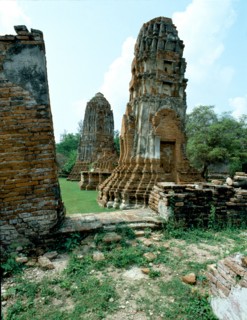 Ruins of a temple which were part of the Ayutthaya, a Siamese kingdo that existed from 1351 - 1767
