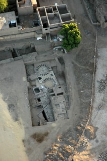 Aerial view of two recently discovered Ptolemaic period baths