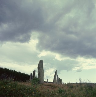 Burial site with stones forming the shape of a ship