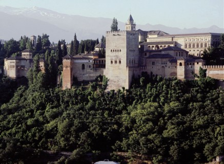 The south facade of the Alhambra Palace, Granada   Spain